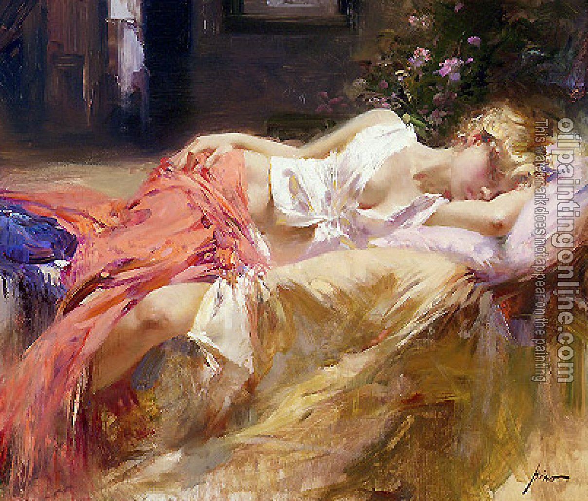 Pino Daeni - Impression oil painting.